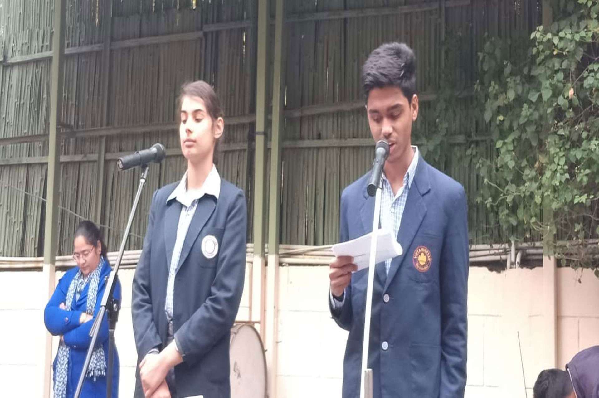 Performing during morning Assembly
